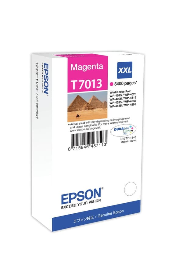 Epson - skrivarkassett - storlek XXL - 1 x magenta - 3400 sidor - blisterförpackning - för WorkForce Pro WP-4015 DN, WP-4095 DN, WP-4515 DN, WP-4525 D