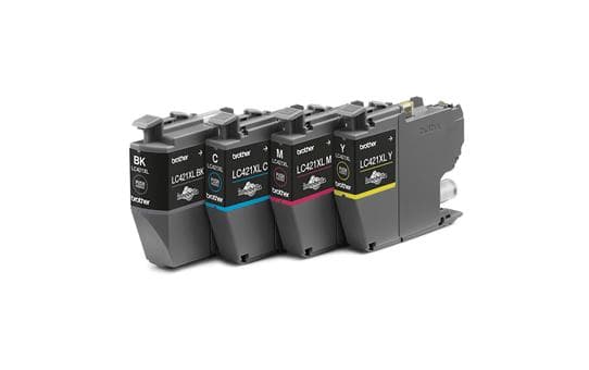 4 bläckpatroner LC421XLVAL - BROTHER - Svart, Cyan, Magenta och Gul 500 sidor - För DCP-J1050DW, MFC-J1010DW och DCP-J1140DW