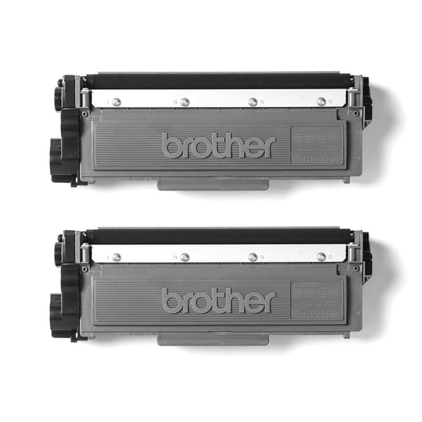 Brother TN2320 TWIN - 2-pack - hög kapacitet - svart - original - tonerkassett - för Brother DCP-L2500, L2520, L2560, HL-L2300, L2340, L2360, L2365, M