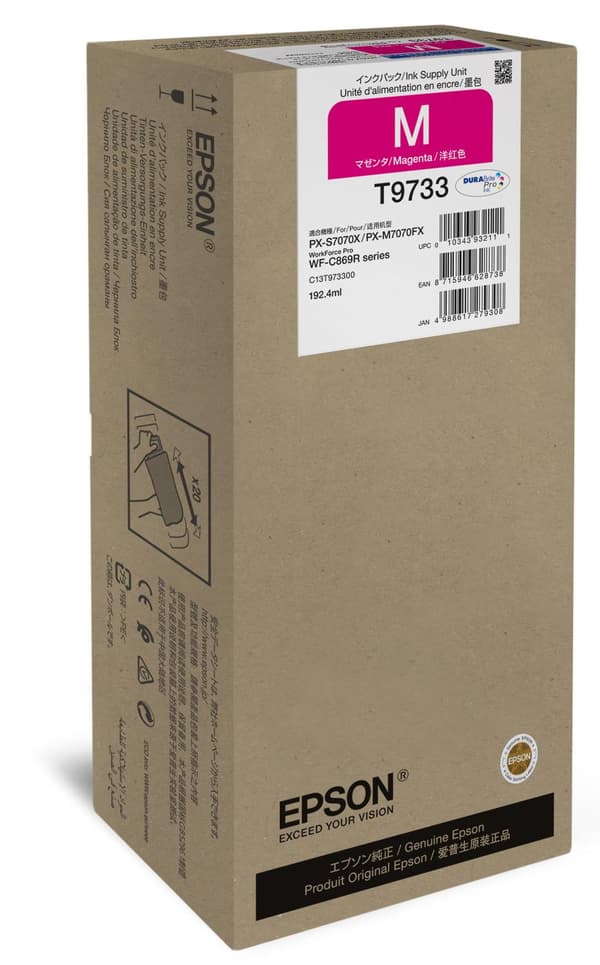 Epson T9733 - 192,4 ml - storlek XL - magenta - original - bläckpatron - för WorkForce Pro WF-C869RD3TWFC, WF-C869RDTWF, WF-C869RDTWFC (C13T973300)