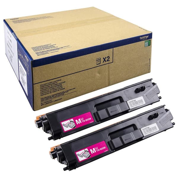 Brother TN900M - 2-pak - magenta - original - tonerpatron - til Brother MFC-L9550CDW, MFC-L9550CDWT, HL-L9200CDWT, L9300CDWTT (TN900MTWIN)