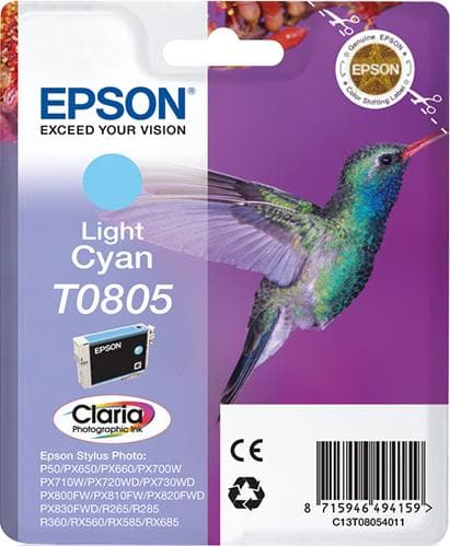 Epson Ink T0805 - Ljuscyan - Kapacitet: 7,4 ml (C13T08054011)