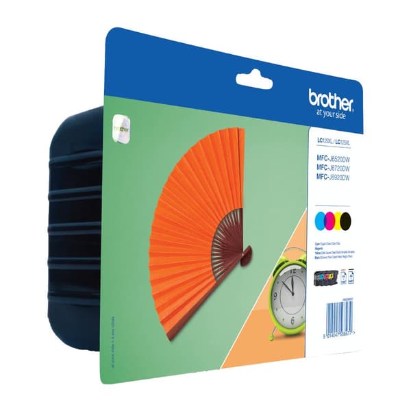Brother LC129XL Value Pack - printerpatron - 1 x sort, gul, cyan, magenta - 2400 sider - blister med tyverisikring - til MFC J6920DW (LC129XLVALBPDR)