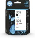 Miniatyrbild 1 av 9: HP 305 2-pack trefärgad/svart originalbläckpatron