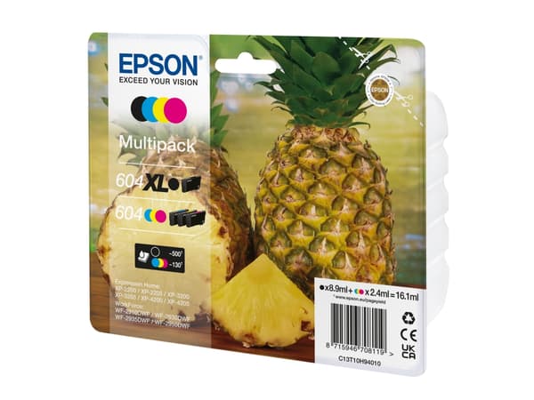 Epson 604/604XL Multipack - 4-pack - XL (svart) + standardkapacitet - svart, cyan, magenta, gul - original - blister med RF-larm/akustiskt larm - blä