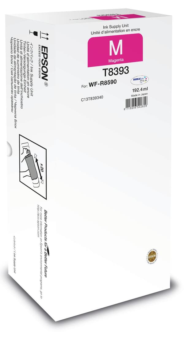 Epson T8393 - 192,4 ml - magenta - original - blæk refill - til WorkForce Pro R8590 D3TWFC, WF-R8590, WF-R8590 D3TWFC, WF-R8590DTWF