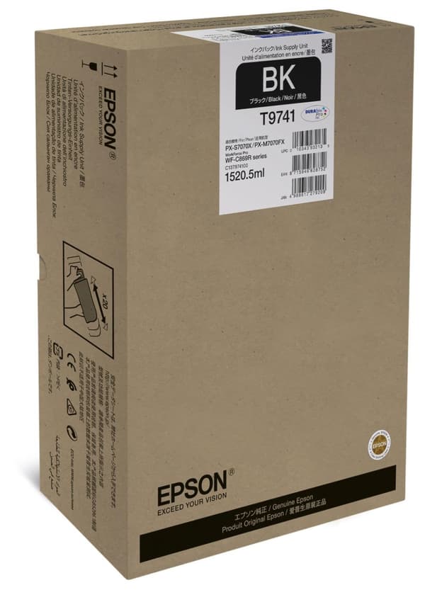 Epson T9741 - 1520,5 ml - XXL-format - svart - original - bläckpatron - för WorkForce Pro WF-C869R, WF-C869RD3TWFC, WF-C869RDTWF, WF-C869RDTWFC