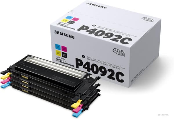 Samsung CLT-P4092C - 4 - musta, keltainen, syaani, magenta - alkuperäinen - väriainekasetti (SU392A) - malleihin Samsung CLX-3170, CLX-3175, CLX-3176,