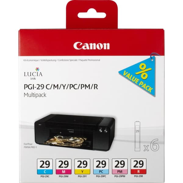 Canon PGI-29 CMY/PC/PM/R multipack - gul, cyan, magenta, rød, fotocyan, fotomagenta - original - blækbeholder - til PIXMA PRO-1 (4873B005)