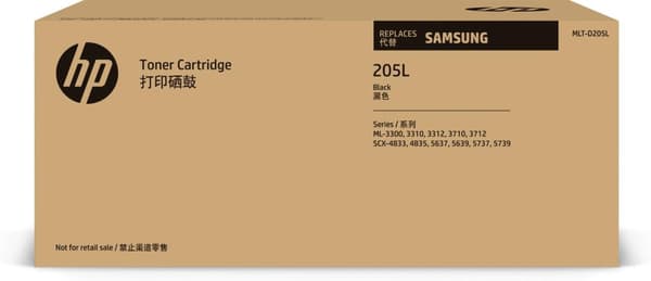 Samsung MLT-D205L - Højtydende - Sort - Original - Tonerpatron (SU963A) - til Samsung ML-3300, 3310, 3312, 3700, 3710, 3712, SCX-4833, 4835, 5637, 563