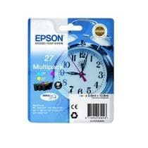 Epson DURABrite Multipack (3 färger) T 27 XL T 2705 - för Epson WorkForce 3620DWF, 3640TWF, 7100DTW, 7610DWF, 7620TWF (C13T27154010)