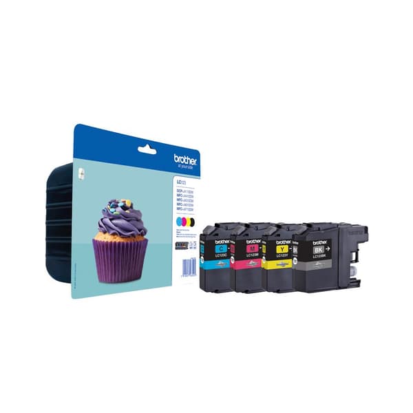 Brother LC123 Value Pack - 4-pak - højtydende - sort, gul, cyan, magenta - original - blister med hørbar/elektromagnetisk alarm - blækpatron - til DCP