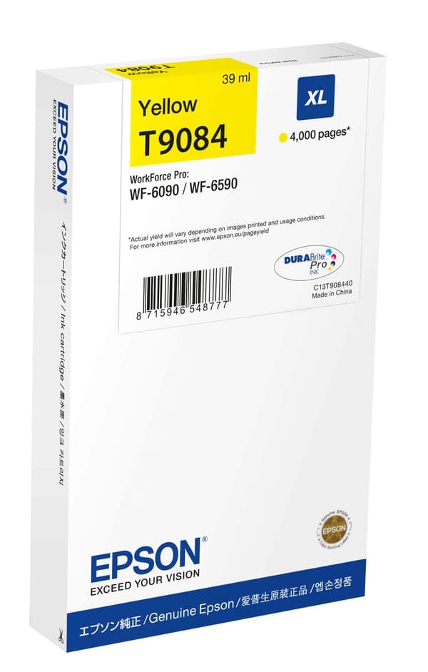 Epson T9084 - storlek XL - gul - original - bläckpatron (C13T908440)