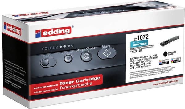 Edding-väriaine korvaa Brother TN-247BK -yhteensopivan mustan 3000 sivua EDD-1072