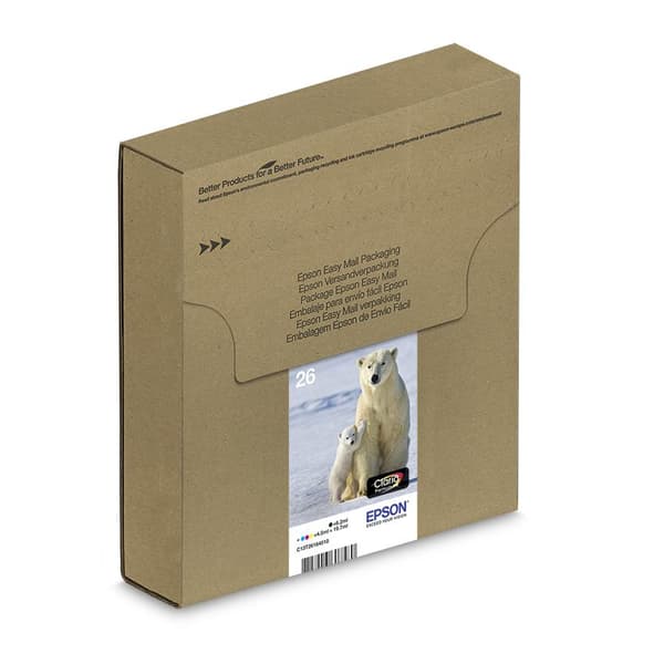 Epson 26 Multipack Easy Mail Packaging - 4 - 19,7 ml - svart, gul, cyan, magenta - original - bläckpatron - för Expression Premium XP-510, 520, 600, 6