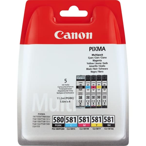 Canon PGI-580/CLI-581 - Blækpatron multipack / Sort / Cyan / Magenta / Gul