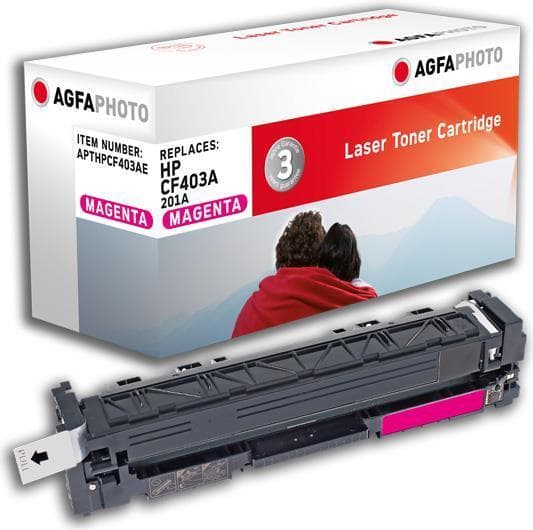 AgfaPhoto Laser Toner erstatter HP CF403A; 201A, 1400 sider, magentarød (til brug i HP CLJ Pro M252)