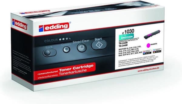 Edding värikasetti korvaa Brother TN-245M -yhteensopivan Magenta 2200 -sivujen edding 1030