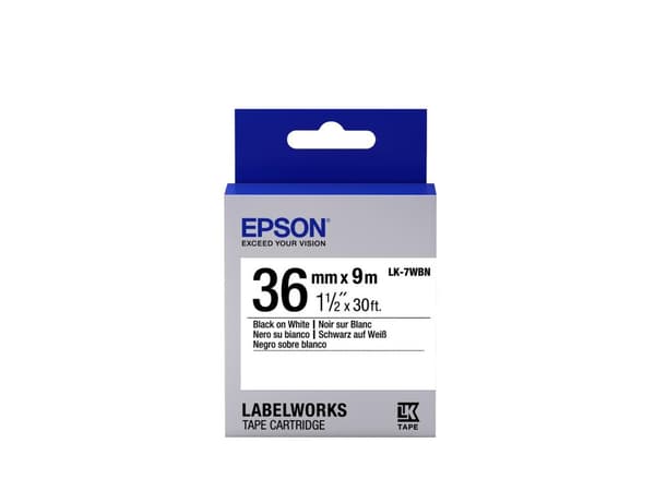 EPSON standardtejp svart/vit 36 mm (C53S657006)