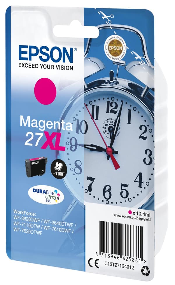 Epson 27XL - 10,4 ml - XL - magenta - original - bläckpatron - för WorkForce WF-3620, WF-3640, WF-7110, WF-7210, WF-7610, WF-7620, WF-7710, WF-7715, W