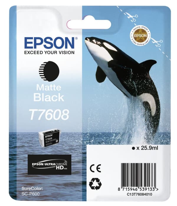 Epson T7608 - mattsvart - original - blisterförpackning - bläckpatron (C13T76084010)