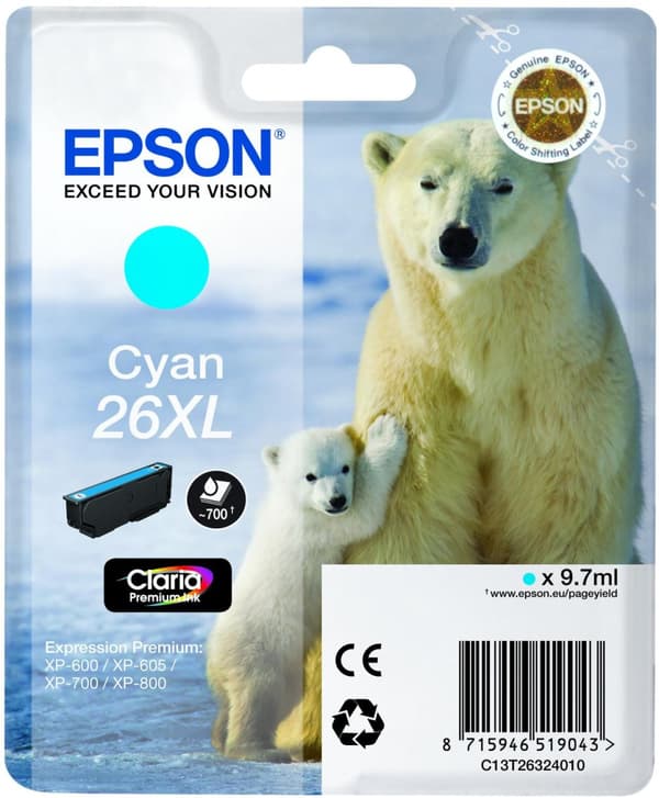 Epson 26XL - Bläckpatron / Cyan