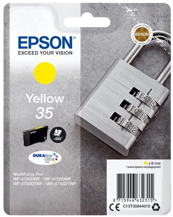 Epson 35 - 9,1 ml - gul - original - blisteremballage - blækpatron (C13T35844010)