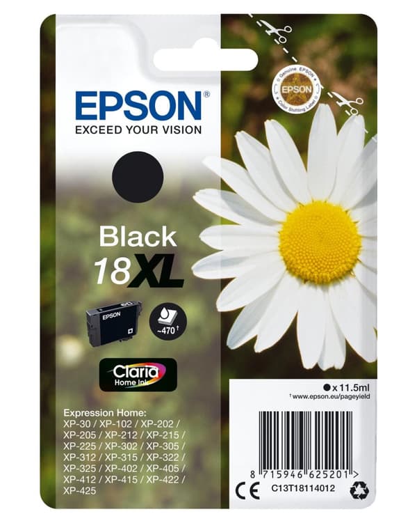 Epson 18XL - Svart - Bläckpatron (C13T18114012)