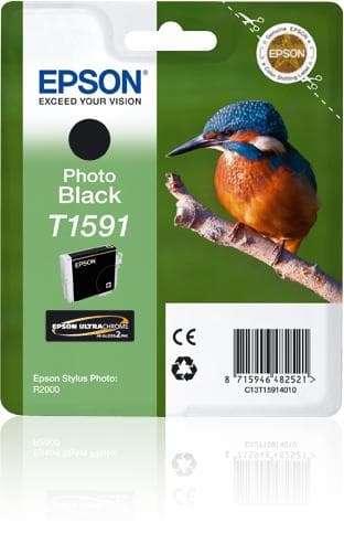 Epson T1591 - 17 ml - Fotosvart - original - blisterförpackning - bläckpatron - för Stylus Photo R2000