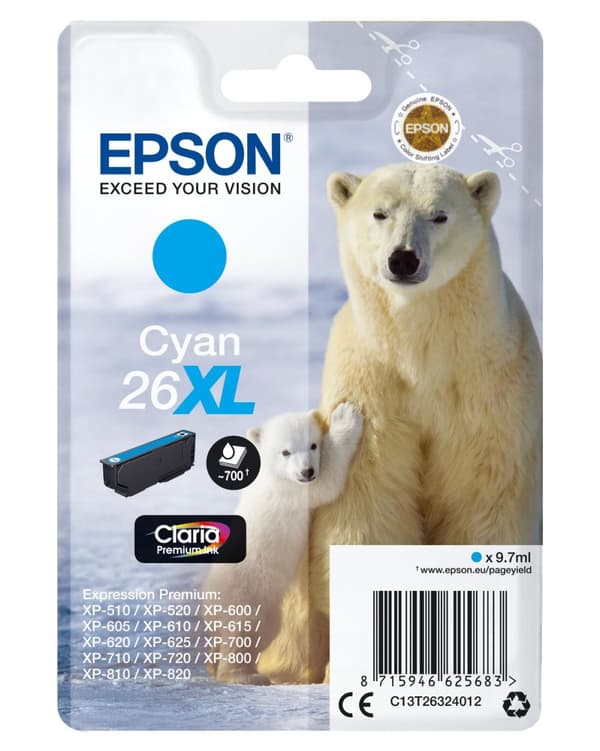 Epson 26XL - Cyan - Bläckpatron (C13T26324012)