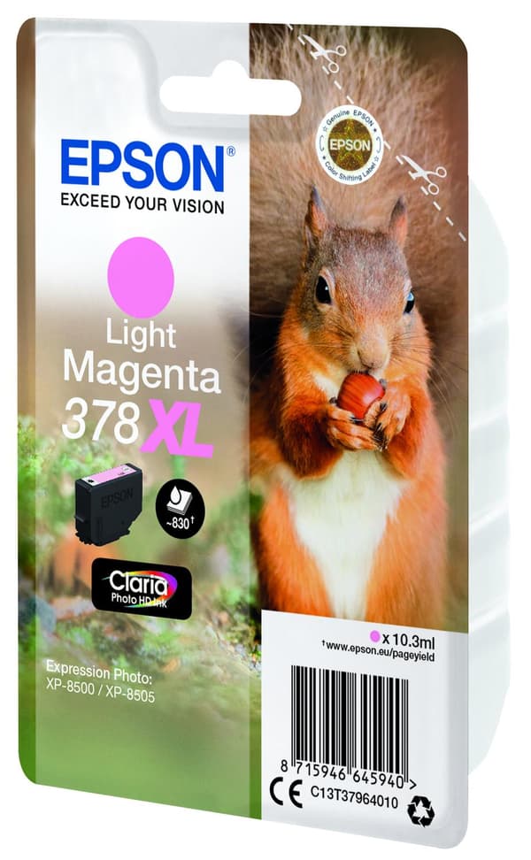 Epson 378XL - 10,3 ml - XL - vaalea magenta - alkuperäinen - läpipainopakkaus - mustepatruuna - Expression Home XP-8605, XP-8606; Expression Photo XP-