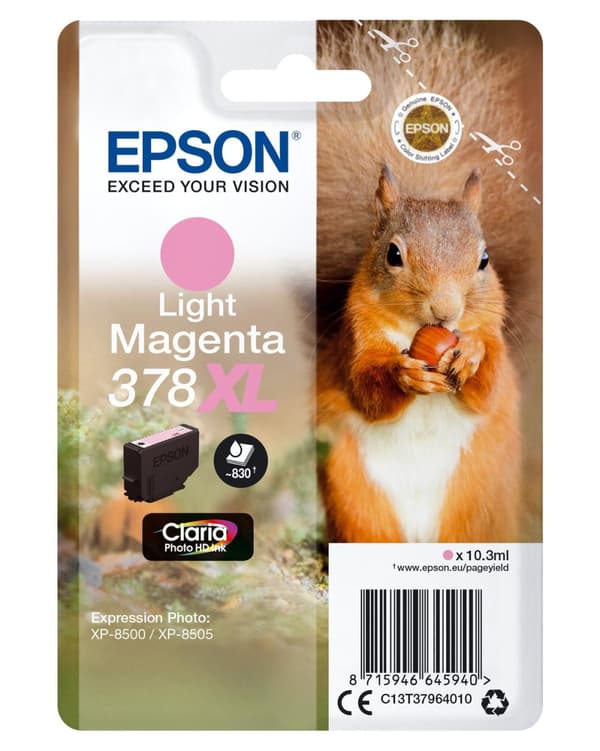 Epson 378XL - 10,3 ml - XL - vaalea magenta - alkuperäinen - läpipainopakkaus - mustepatruuna - Expression Home XP-8605, XP-8606; Expression Photo XP-