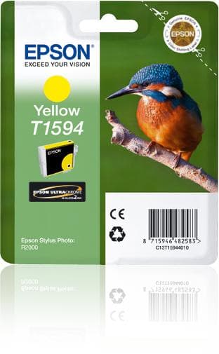 Epson T1594 - gul - original - blisterförpackning - bläckpatron - för Stylus Photo R2000 (C13T15944010)