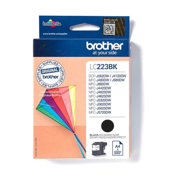 Brother bläckpatron LC-223BK - svart - kapacitet: 550 sidor (LC223BK)