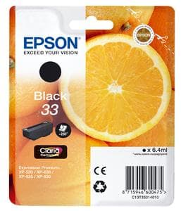 Epson 33 Svart Original Blisterförpackning Bläckpatron C13T33314010)