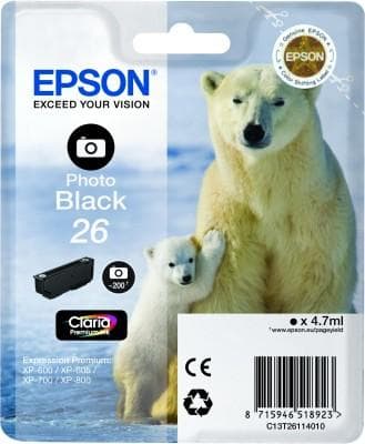 Epson - C13T26114010 - 26 - Bläckpatron ljus svart