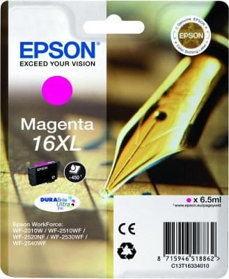 Epson 16XL - storlek XL - magenta - original - bläckpatron - för WorkForce WF-2010, WF-2510, WF-2520, WF-2530, WF-2540, WF-2630, WF-2650, WF-2660 (C14