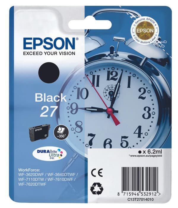 Epson Ink 27 - Svart - Kapacitet: 350 sidor (C13T27014010)