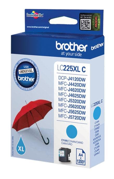 Brother LC225XLC - Cyan - original - blækpatron (LC225XLC)