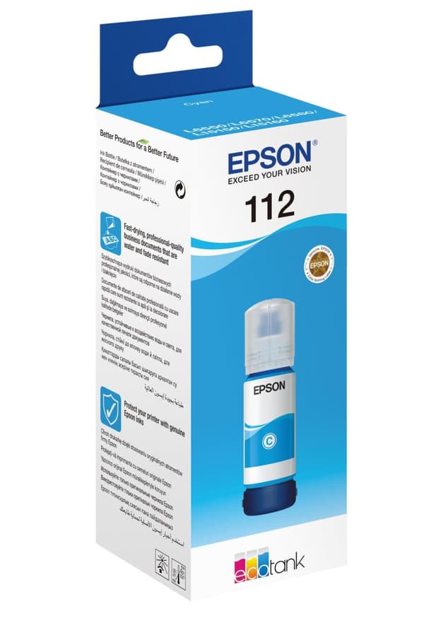 Epson EcoTank 112 - 70 ml - cyan - original - refill bläck - för EcoTank L15150, L15160