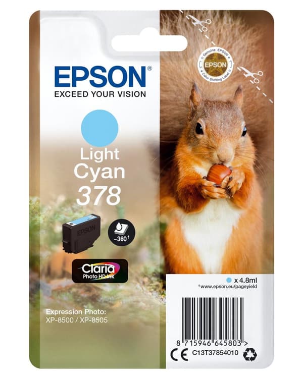 Epson 378 - 4,8 ml - ljus cyan - original - blisterförpackning - bläckpatron (C13T37854010)