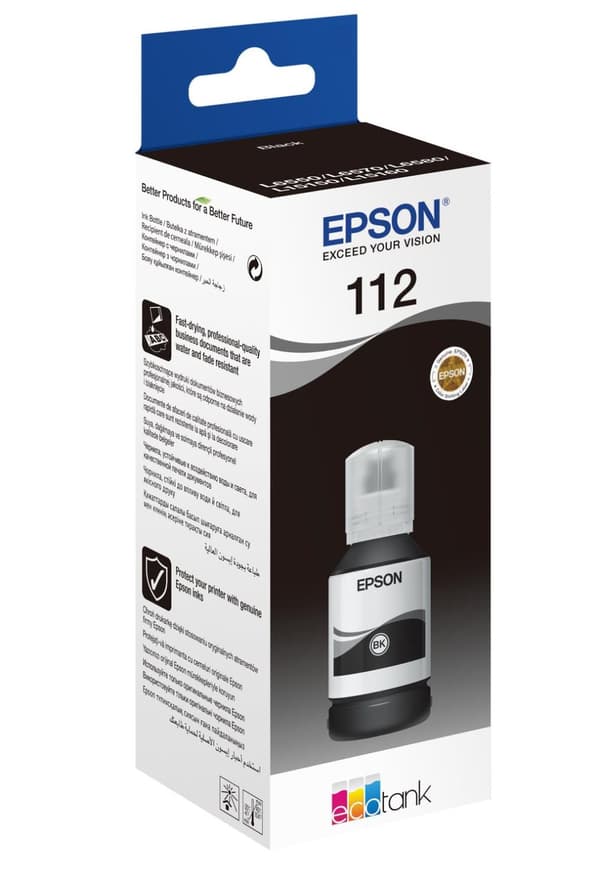 Epson EcoTank 112 - 127 ml - musta - alkuperäinen - täyttömuste - EcoTank L15150, L15160