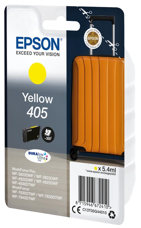 Epson 405 - original - pigmentbaserat bläck - gult - Epson - enkelpack - WorkForce WF-7830 - 7835 - 7840 - WorkForce Pro WF-3820 - 3825 - 4820 - 4825