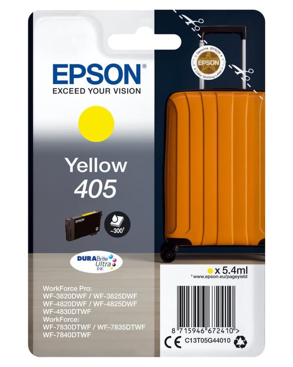 Epson 405 - original - pigmentbaserat bläck - gult - Epson - enkelpack - WorkForce WF-7830 - 7835 - 7840 - WorkForce Pro WF-3820 - 3825 - 4820 - 4825