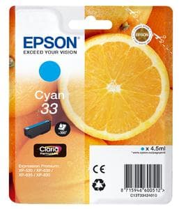 Epson 33 - cyan - original - blisterförpackning - bläckpatron (C13T33424010)