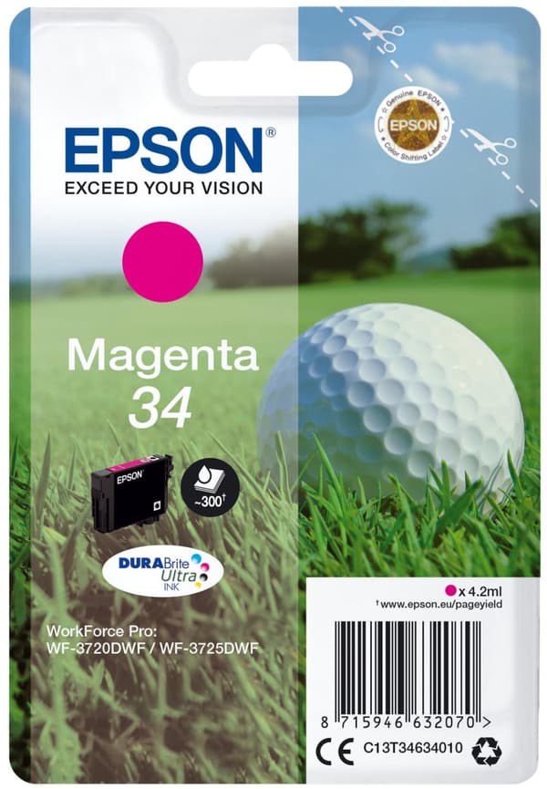 Epson 34 - 4,2 ml - magenta - original - bläckpatron (C13T34634010)