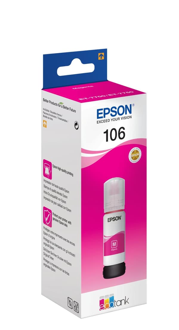 Epson 106 - 70 ml - magenta - original - bläcktank - för EcoTank ET-7700, ET-7750, L7160, L7180; Expression Premium ET-7700, ET-7750