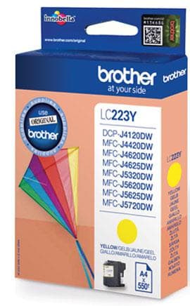 Brother LC223YBP - gul - original - blisteremballage - blækpatron - til Brother DCP-J4120, J562, MFC-J4420, J4620, J4625, J480, J5320, J5625, J5720, J