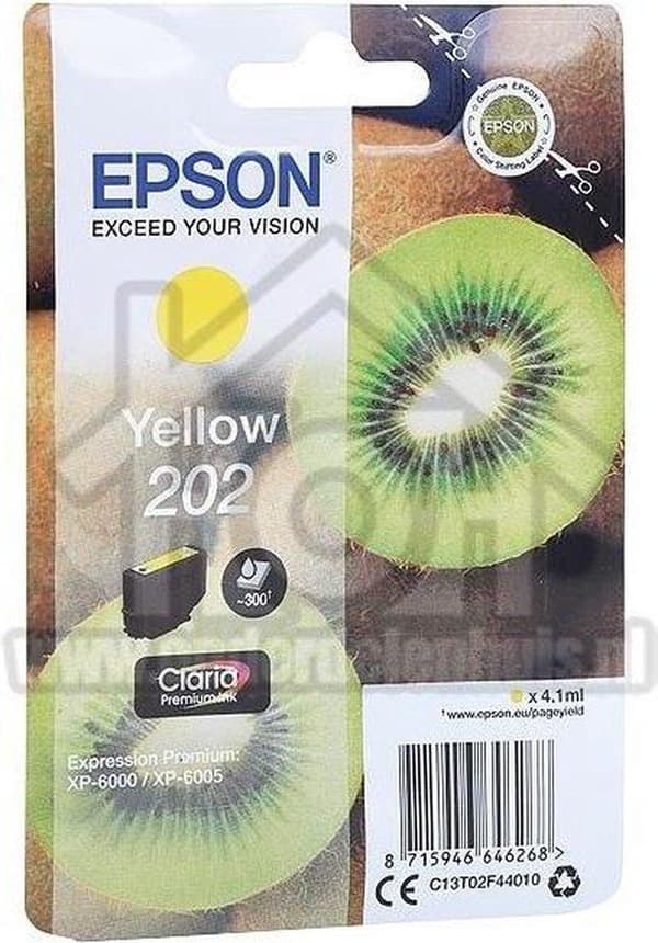Epson 202 - 4,1 ml - gul - original - blækpatron - til Expression Premium XP-6000, XP-6005, XP-6100, XP-6105