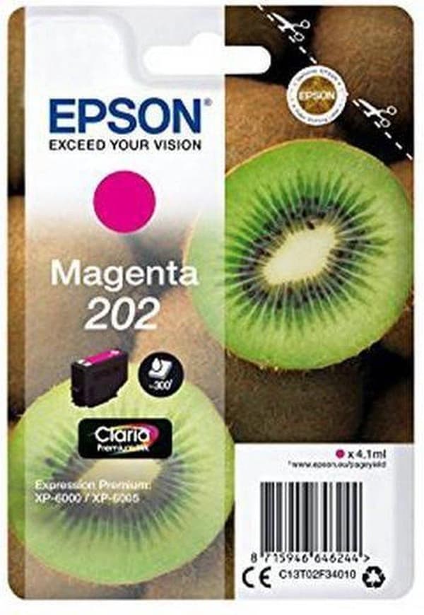 Epson 202 - 4,1 ml - gul - original - blækpatron - til Expression Premium XP-6000, XP-6005, XP-6100, XP-6105